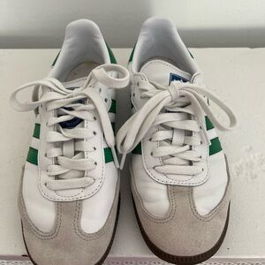 Adidas Samba White and Green Sneakers